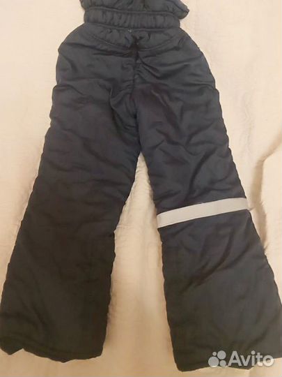 Болоневые штаны зимние утепленные синие, 122 см