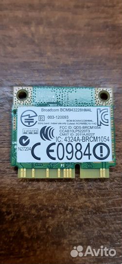 Wifi адаптер для ноутбука 5 Ггц BCM943228HM4L