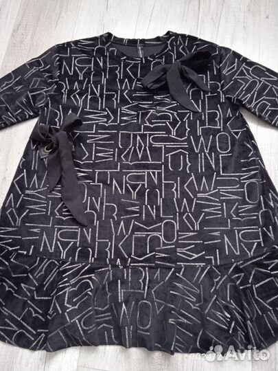 Велюровое платье черное