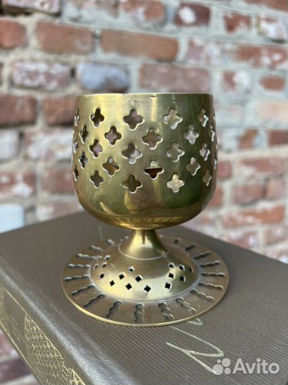 Винтажный Английский Латунный подсвечник