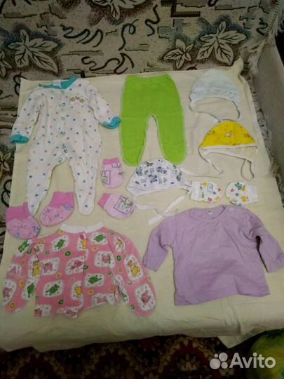 Пакет вещей для девочек до года