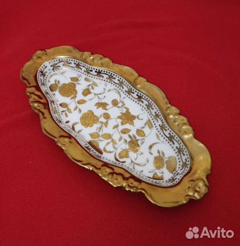 Тарелка блюдо десерт овальное р-р18на14см фарфор