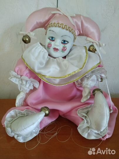 Кукла марионетка Девочка шут Чехия