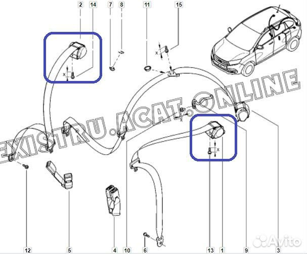 Ремень безопасности задний LADA Xray 21129 2017