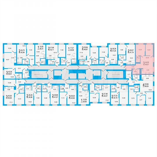 2-к. квартира, 68,9 м², 10/27 эт.