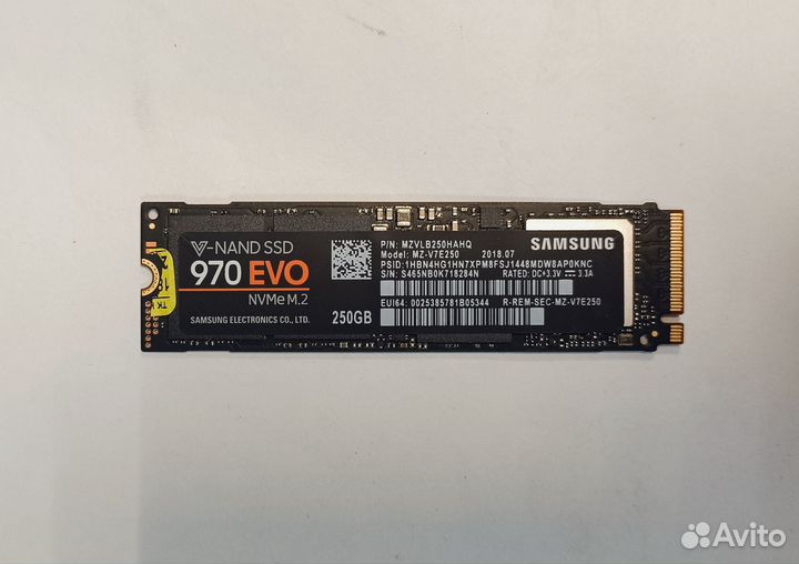 Samsung 970 EVO 250GB SSD nvme express M2