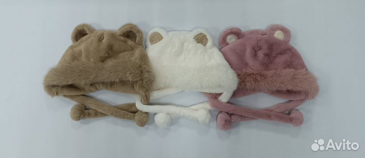 Шапка зимняя меховая женская ушанка с ушками