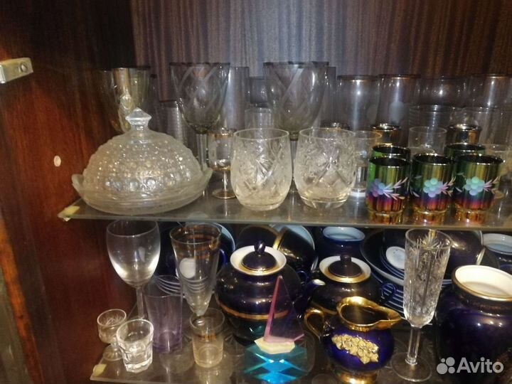 Хрусталь, Вазы, сахарница, салатницы