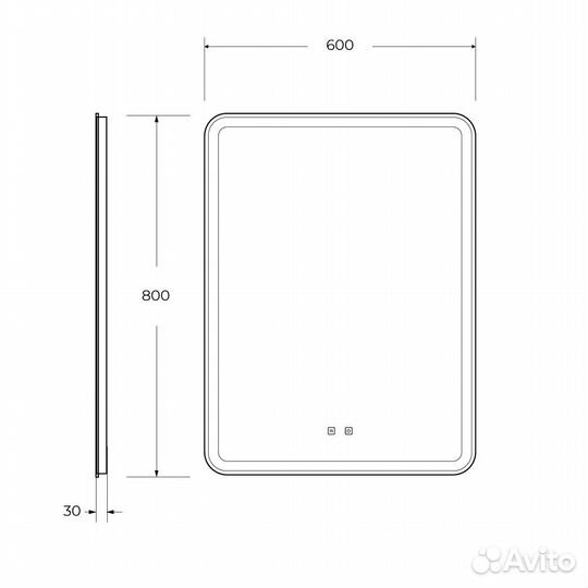 Зеркало BelBagno marino 60 с подсветкой, подогревом и голосовым управлением SPC-MAR-600-800-LED-TCH