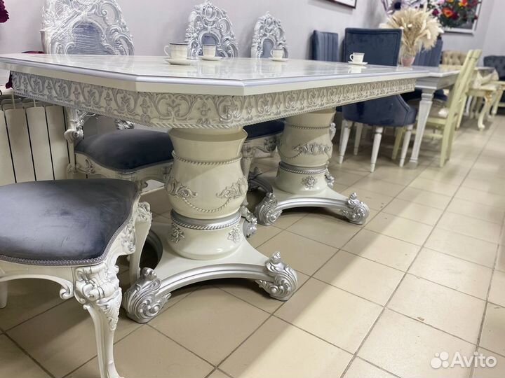 Стол Голд большой под мрамор