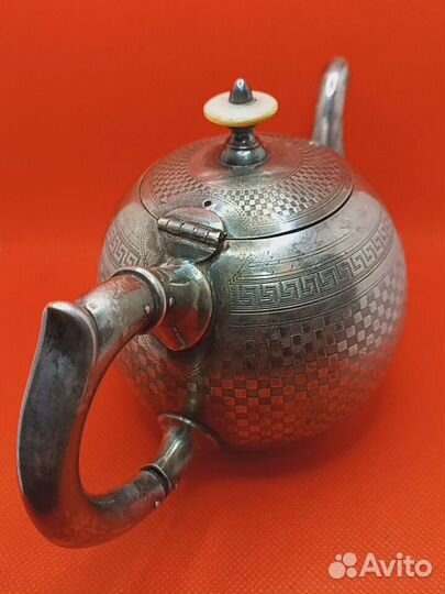 Старинный чайник серебрение гоблин Варшава19в