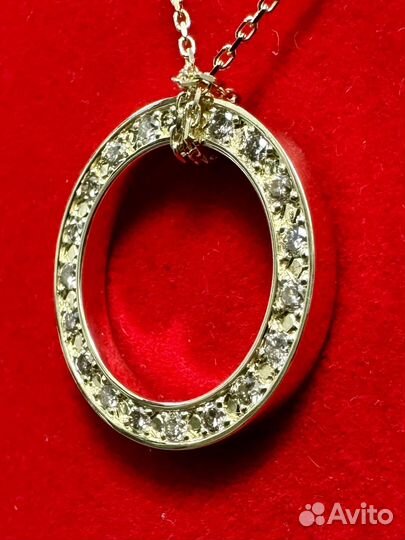 Крупный золотой кулон подвеска с бриллиантами