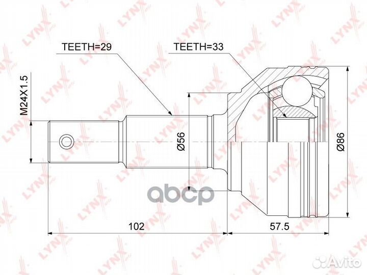 Шрус наружный nissan Qashqai(J10) 1.6 06-13 co