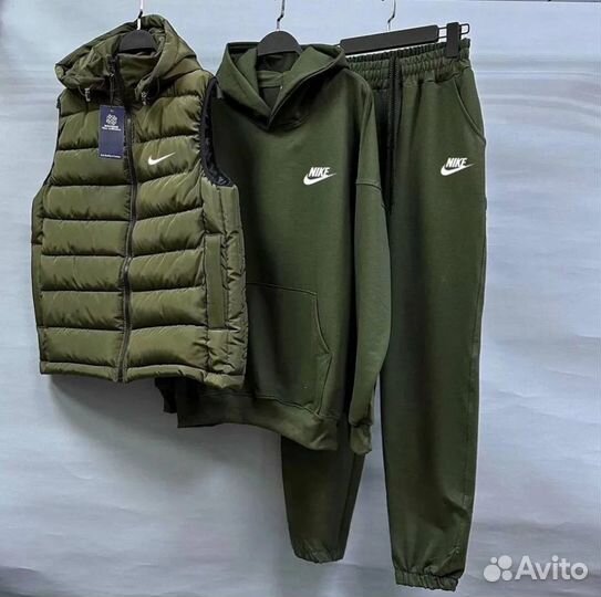 Мужской спортивный костюм Nike тройка +жилетка