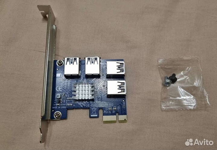 Разветвитель для видеокарт PCI-E 1x на 4 USB