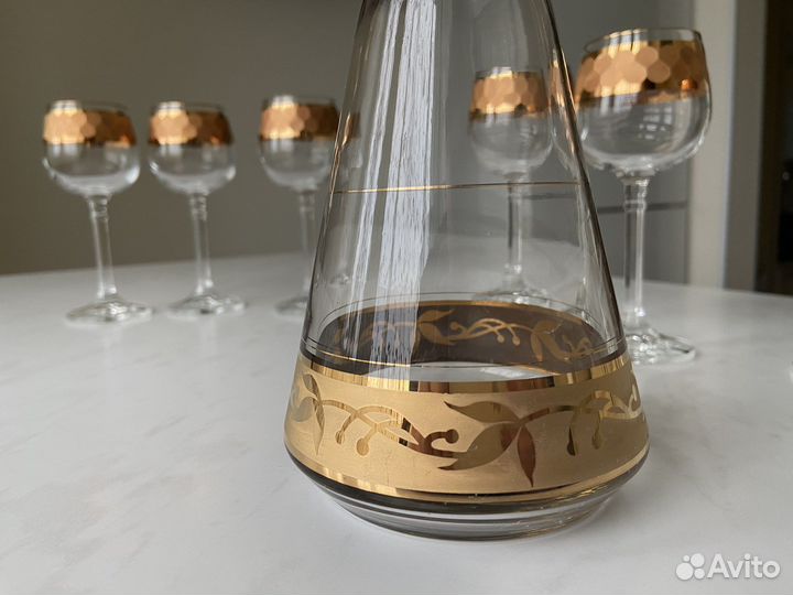 Графин и набор бокалов богемия