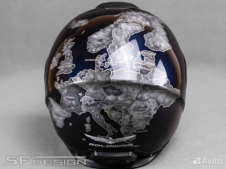 Мотошлем с Аэрографией Gold Wing Europe Express-1
