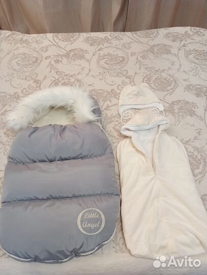 Комплект меховой, конверт на выписку зимний