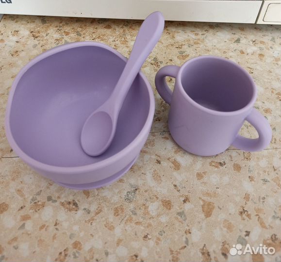 Набор посуды для малышей силиконовый