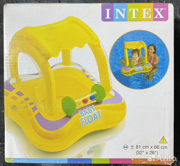 Надувной круг-ходунки с навесом (1-2 г.)