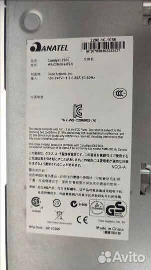 Коммутатор Cisco Catalyst 2960-S