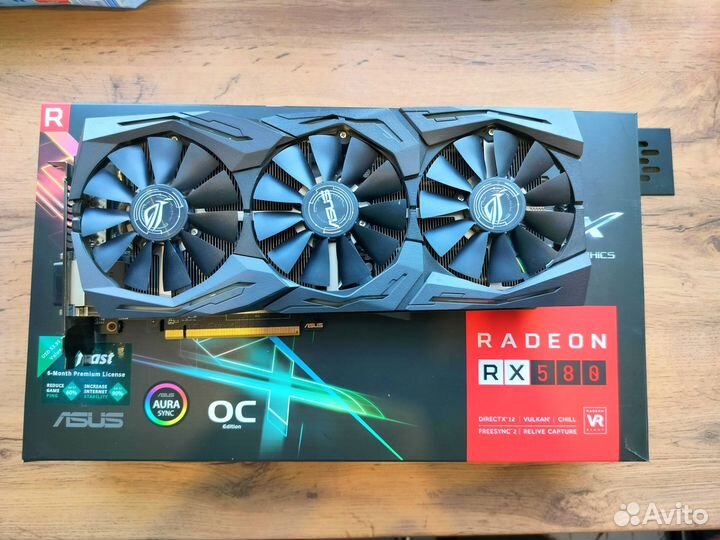 Видеокарта ROG-strix-rx580 8gb asus