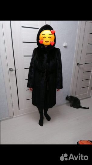 Шуба норковая с капюшоном