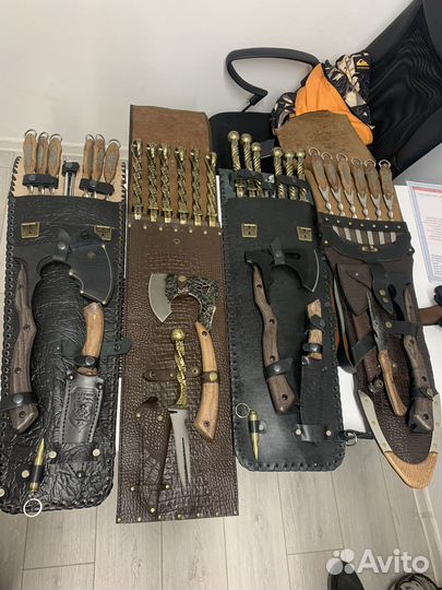 Набор шампуров в комплекте топор +нож