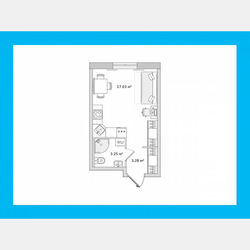 Квартира-студия, 24,5 м², 3/22 эт.