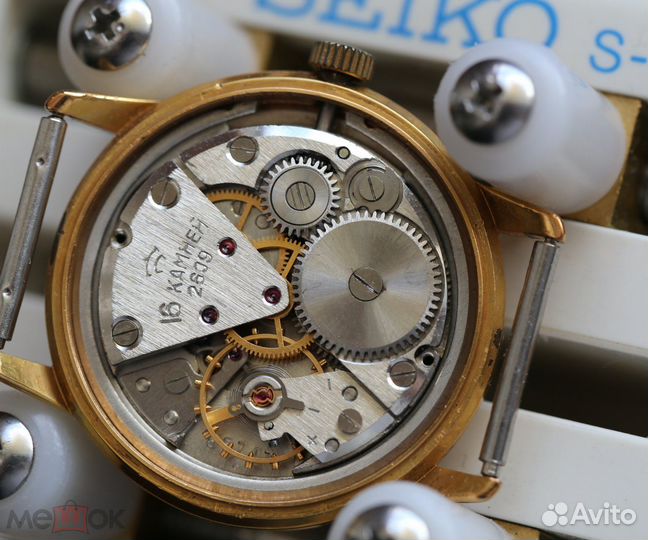 Золотые часы Ракета Атом с ремешком Raketa СССР