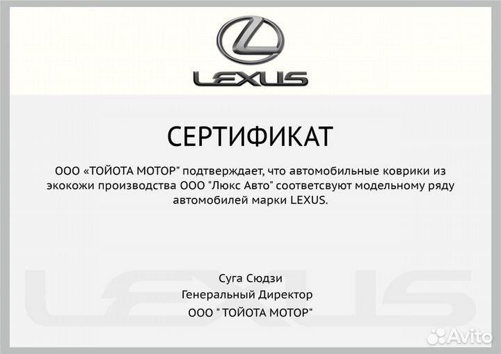 3D Коврики Lexus ES из Экокожи