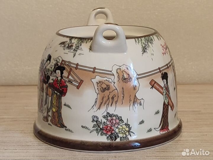 Чайник заварочный. Фарфор. Клеймо. Объём - 1 литр