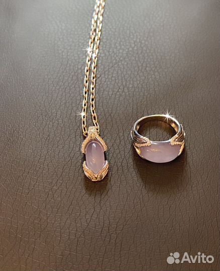 Подвеска 52 бриллианта 1 кварц