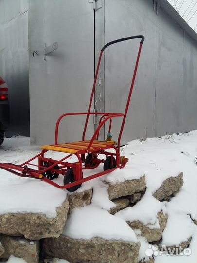 Детские санки с колесами бу