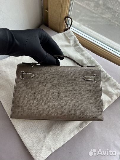 Сумка Hermes Mini kelly pochette etoupe epsom