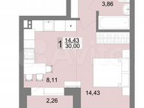 Квартира-студия, 30 м², 1/10 эт.