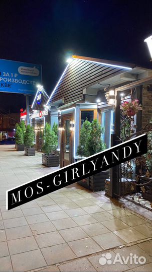 Новогоднее освещение торговых центров, ресторанов