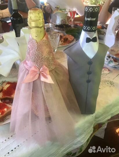 Свадебные украшения на шампанское