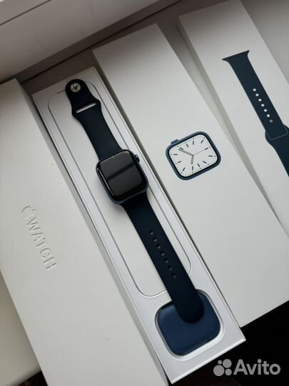 Часы apple watch 7 45 mm blue