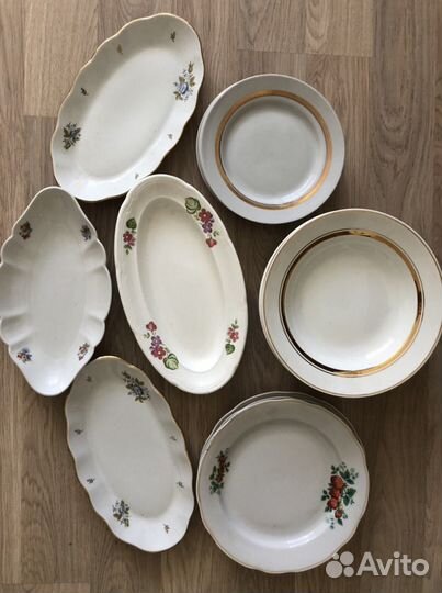 Тарелка селедочница Дулево и Конаково СССР