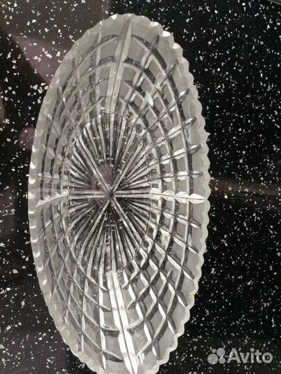 Хрустальная ваза-ладья