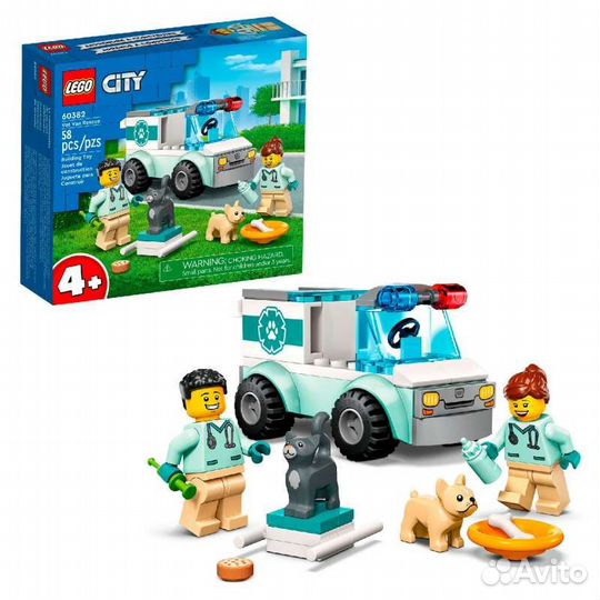 Конструктор Lego City 60382 Ветеринарный фургон