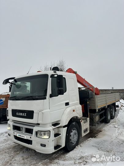 Бортовой грузовик КАМАЗ 65207 с КМУ Kanglim, 2016