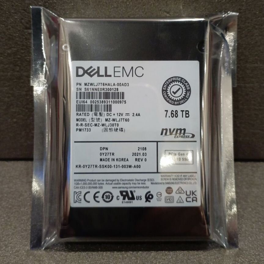 [PM1733] Ssd Samsung 7.68 Тб Mzwlj7t6hala Pm1733