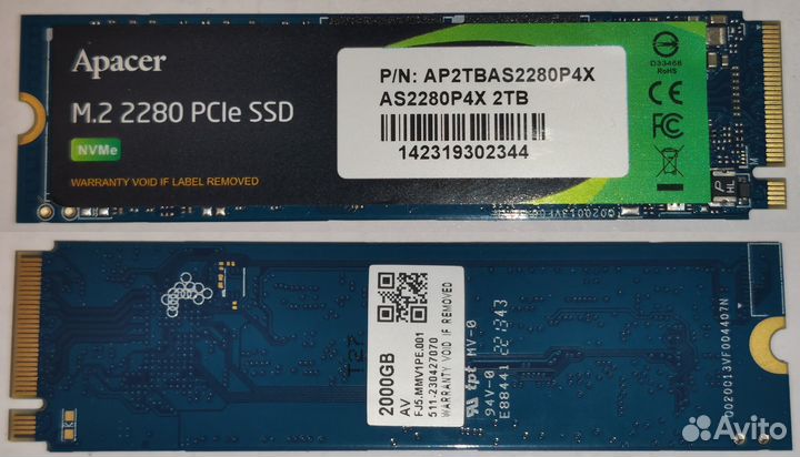 Жесткий диск SSD 2 Tb / 2 Тб Apacer AS2280P4