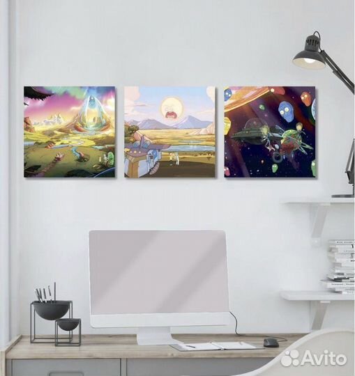 Наборы из 3 картин на холсте, новые
