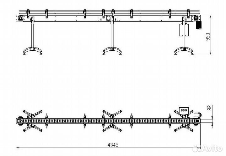 Транспортер EtiKon для бутылок 4,35м