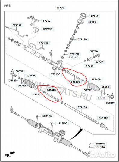Тяга рулевая 2 шт. Hyundai/Kia 57724-C9000 Новые