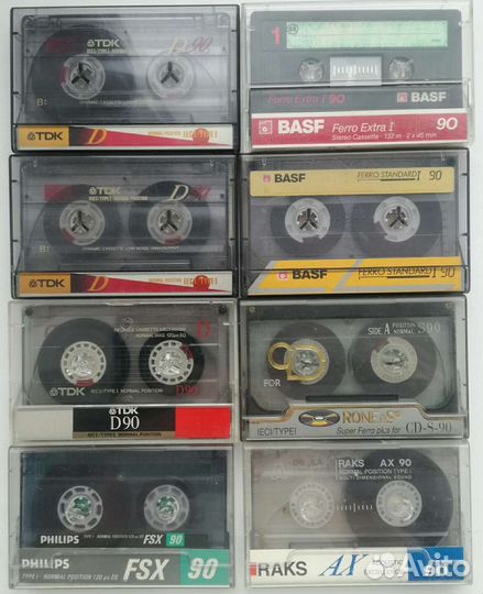 Аудиокассеты basf,tdk,phillips,lazer,raks,rones
