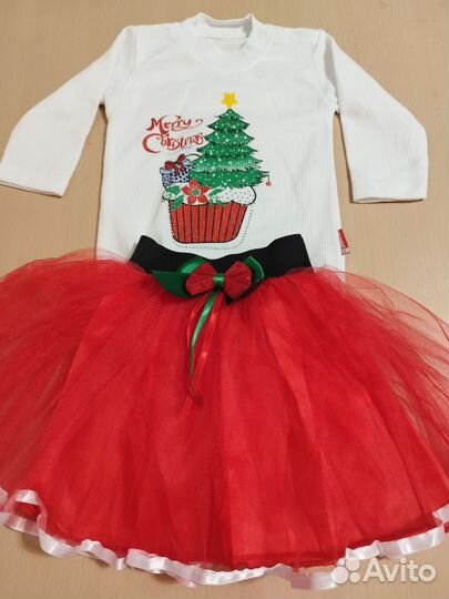 Новогодний комплект ёлочка для девочки 92